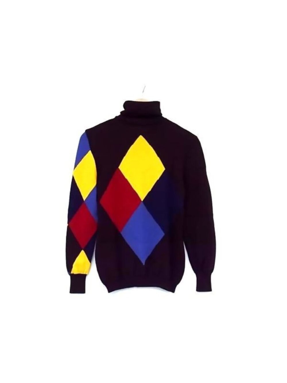 Versace Gianni Turtleneck Knit Sweater 1 Purple Multicolor